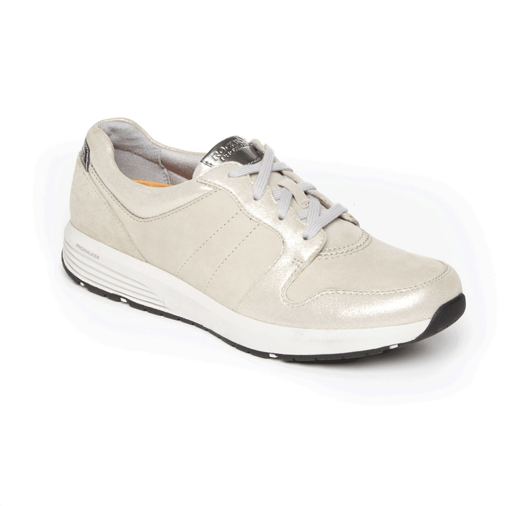 Rockport Womens Sneakers Beige - Trustride Derby Trainer - UK 430-JRHUGB